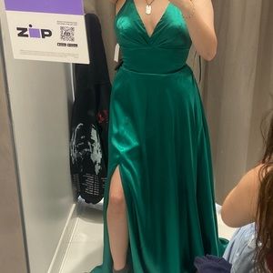 silky emerald green dress, Bought from Camille’s, size 2